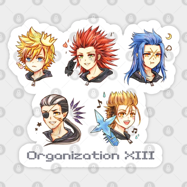 Organization XIII five bois Sticker by candypiggy